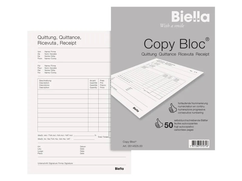 Biella Durchschreibeblock Copy Block A5 Quittung
