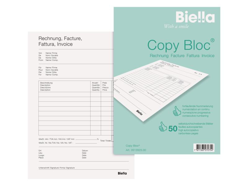 Biella Durchschreibeblock Copy Block A5 Rechnung
