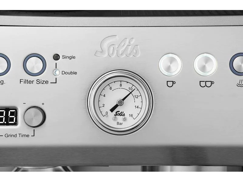 Solis Siebträgermaschine Grind &amp; Infuse Perfetta Silber