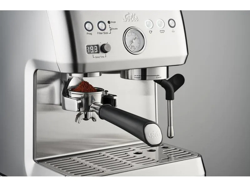 Solis Siebträgermaschine Grind &amp; Infuse Perfetta Silber