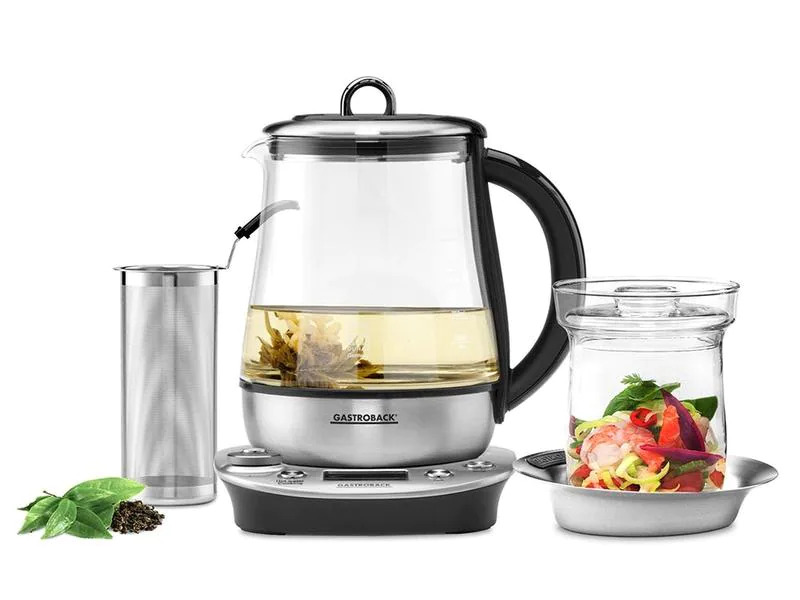 Gastroback Tee- und Wasserkocher Design Tea &amp; More Advanced Silber