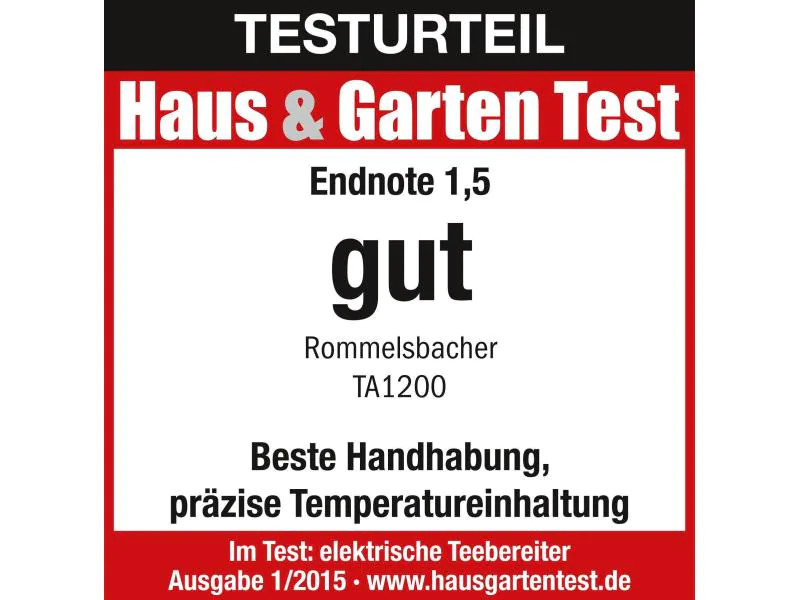 Rommelsbacher Tee- und Wasserkocher TA 1200 Schwarz
