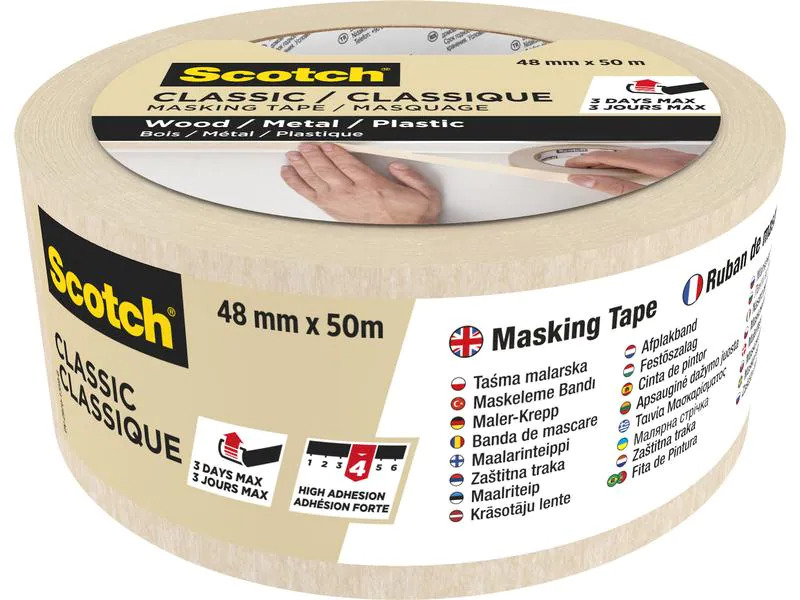 3M Malerabdeckband Scotch Classic 4850 48 mm x 50 m, Beige