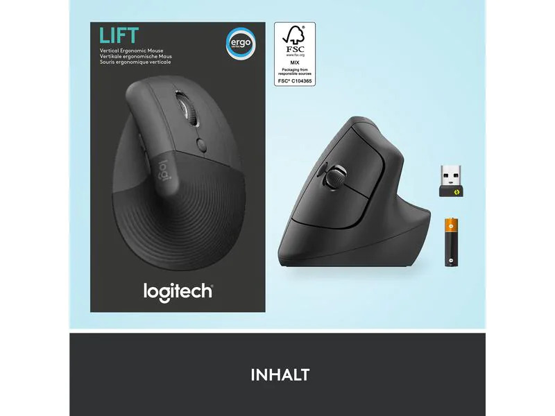 Logitech Ergonomische Maus Lift Graphite