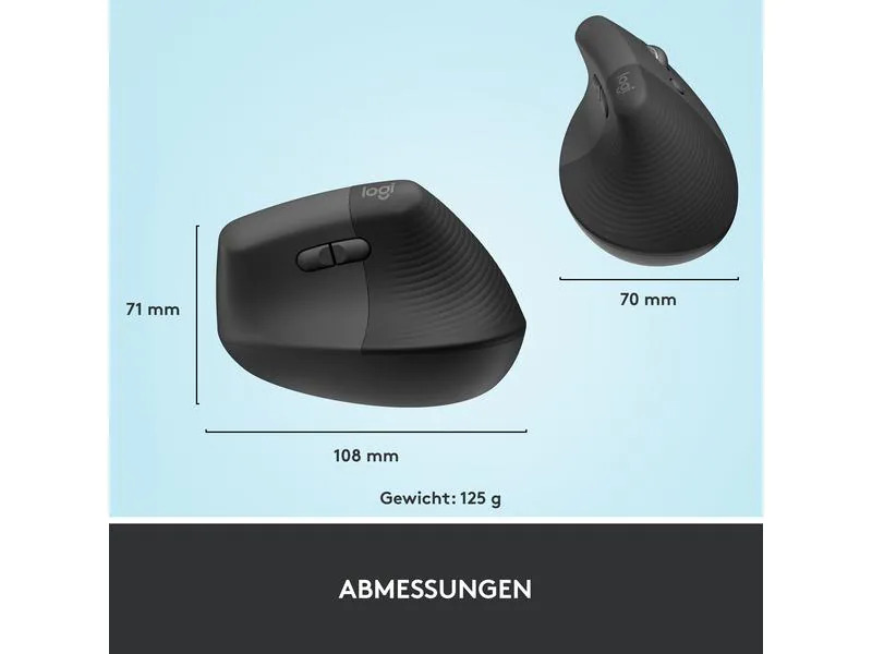 Logitech Ergonomische Maus Lift for Business Graphite