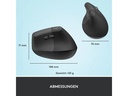 Logitech Ergonomische Maus Lift for Business Graphite