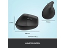 Logitech Ergonomische Maus Lift for Business Left Graphite