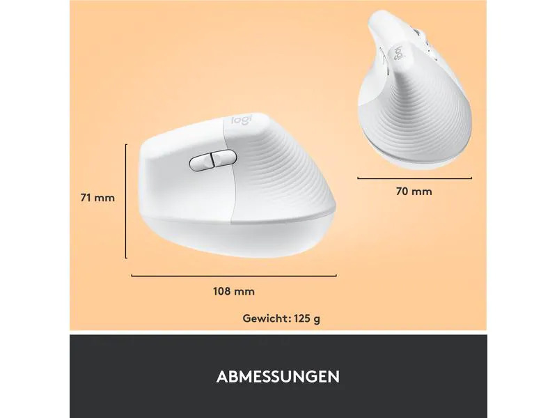 Logitech Ergonomische Maus Lift for Business Off-white