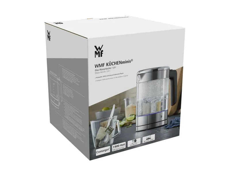 WMF Wasserkocher Küchenminis 1 l, Silber/Transparent