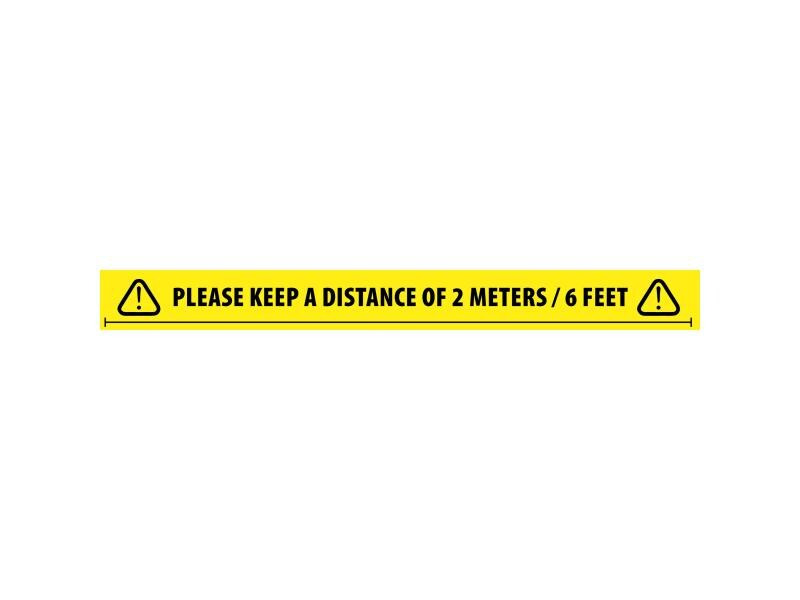 Advance Warnband Social Distancing Tape English 50 mm x 66 m, Gelb