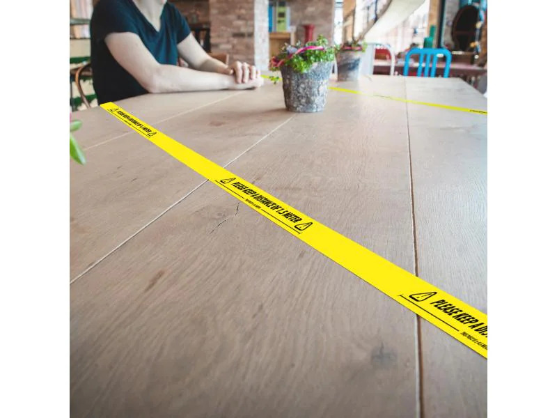 Advance Warnband Social Distancing Tape Français 50 mm x 66 m, Gelb