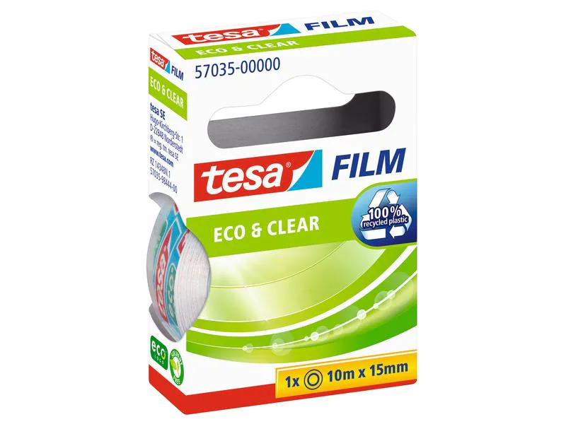 tesa Klebeband Eco&amp;Clear 15 mm x 10 m, Transparent