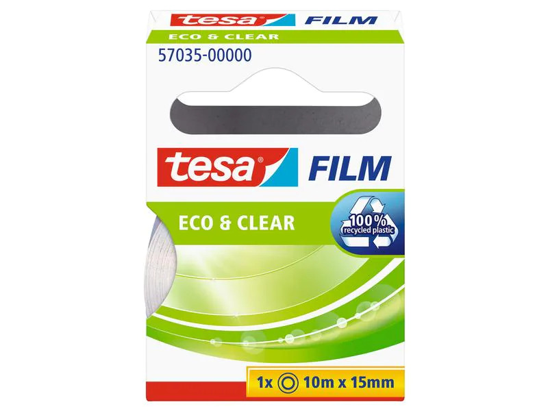 tesa Klebeband Eco&amp;Clear 15 mm x 10 m, Transparent