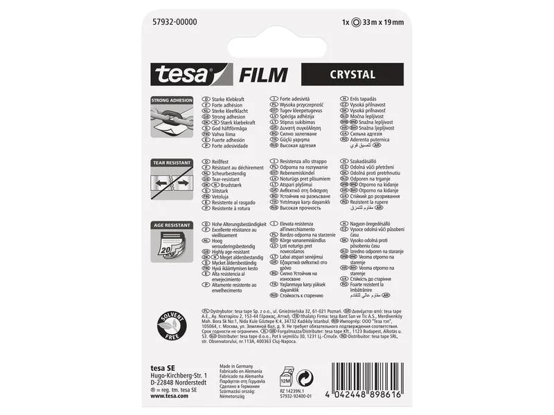 tesa Klebeband crystal 19 mm x 33 m, Transparent