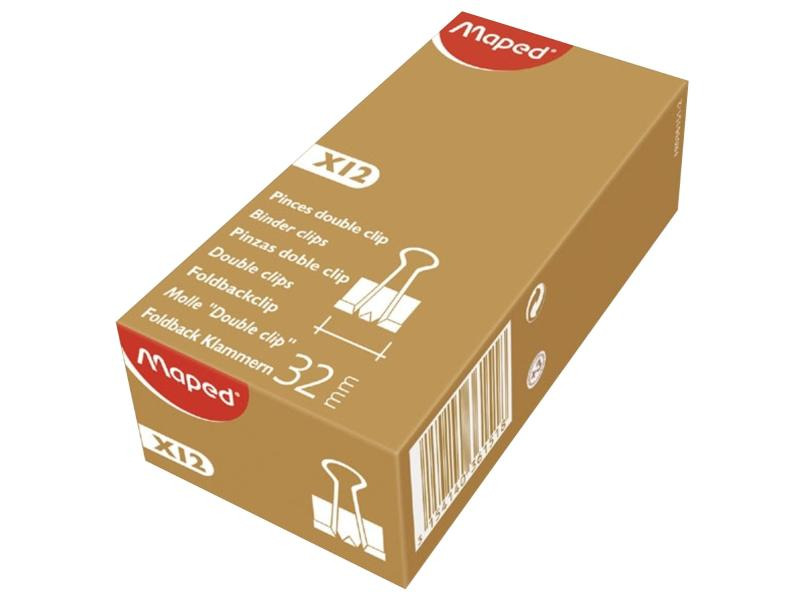 maped Papierklemme 32 mm 12 Stück, Schwarz