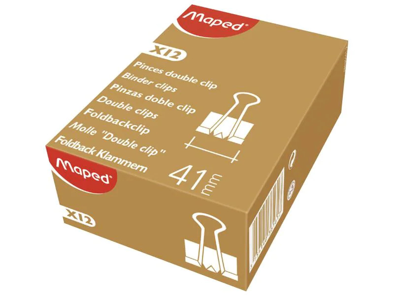 maped Papierklemme 41 mm 12 Stück, Schwarz