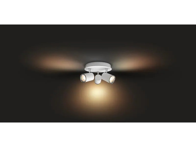 Philips Hue Badezimmerleuchte White Ambiance Adore, 3 x GU10, Weiss, BT