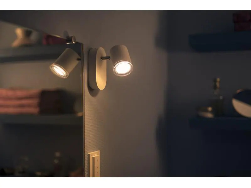 Philips Hue Badezimmerleuchte White Ambiance Adore, GU10, Weiss, BT
