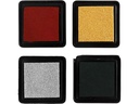 Creativ Company Stempelkissen Ink Pad Gold, Grün, Rot, Silber