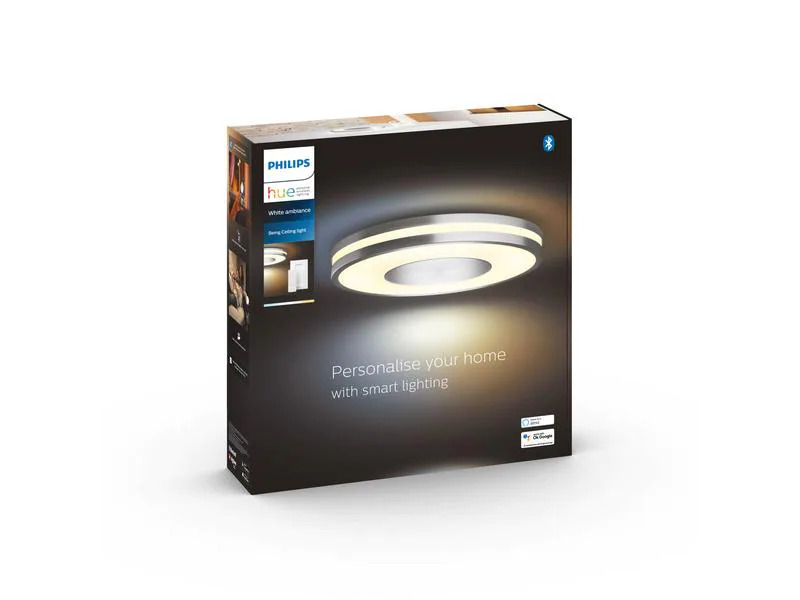 Philips Hue Deckenleuchte White Ambiance Being, Ø 34.8 cm, Silber, BT