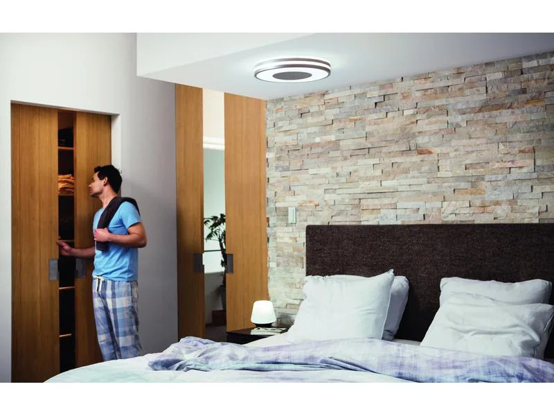 Philips Hue Deckenleuchte White Ambiance Being, Ø 34.8 cm, Silber, BT