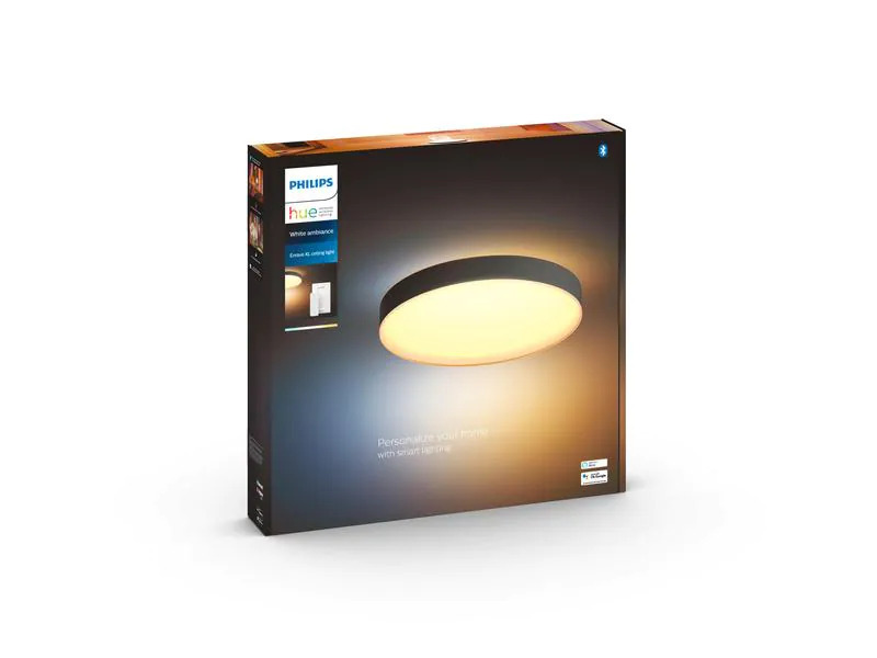 Philips Hue Deckenleuchte White Ambiance, Enrave XL, Schwarz, Bluetooth