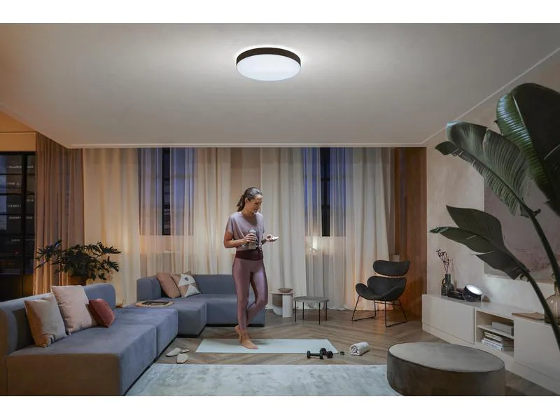 Philips Hue Deckenleuchte White Ambiance, Enrave XL, Schwarz, Bluetooth