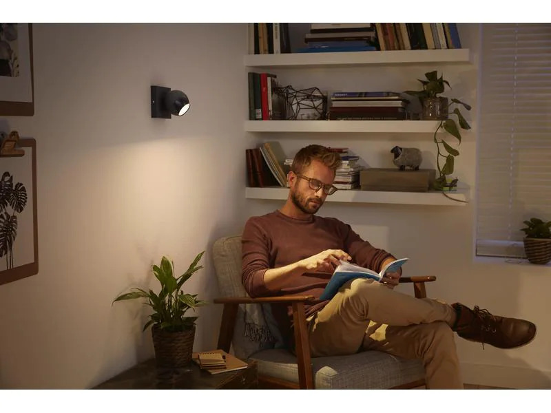 Philips Hue Deckenspot White Ambiance, Buckram, 1 x GU10, Schwarz, BT