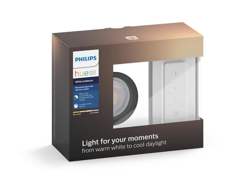 Philips Hue Einbauspot Milliskin 50421/48/P7 GU10 Schwarz