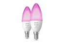 Philips Hue Leuchtmittel White &amp; Color Ambiance, E14, 2 Stück, Bluetooth