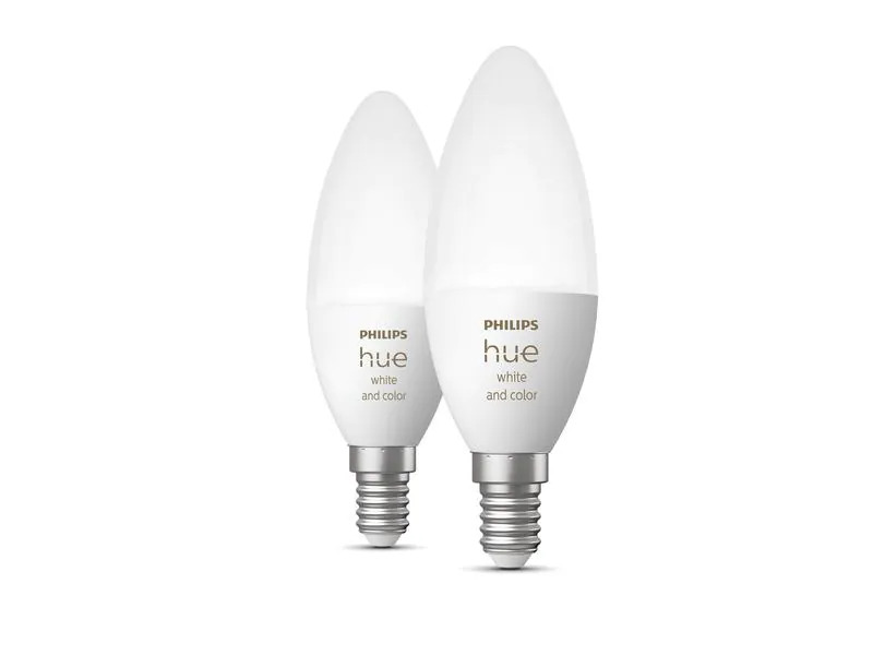 Philips Hue Leuchtmittel White &amp; Color Ambiance, E14, 2 Stück, Bluetooth