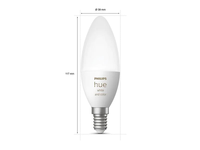 Philips Hue Leuchtmittel White &amp; Color Ambiance, E14, 2 Stück, Bluetooth