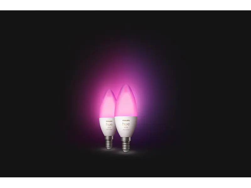 Philips Hue Leuchtmittel White &amp; Color Ambiance, E14, 2 Stück, Bluetooth