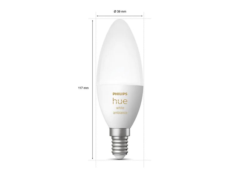 Philips Hue Leuchtmittel White Ambiance, E14, Bluetooth