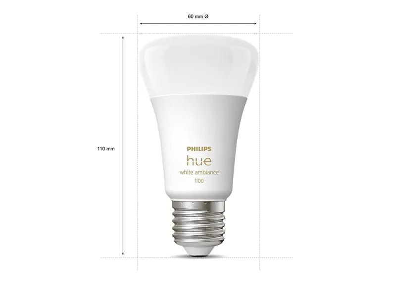Philips Hue Leuchtmittel White Ambiance, E27, 2 Stück, Bluetooth