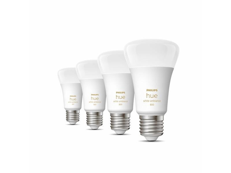 Philips Hue Leuchtmittel White Ambiance, E27, 4 Stück, Bluetooth