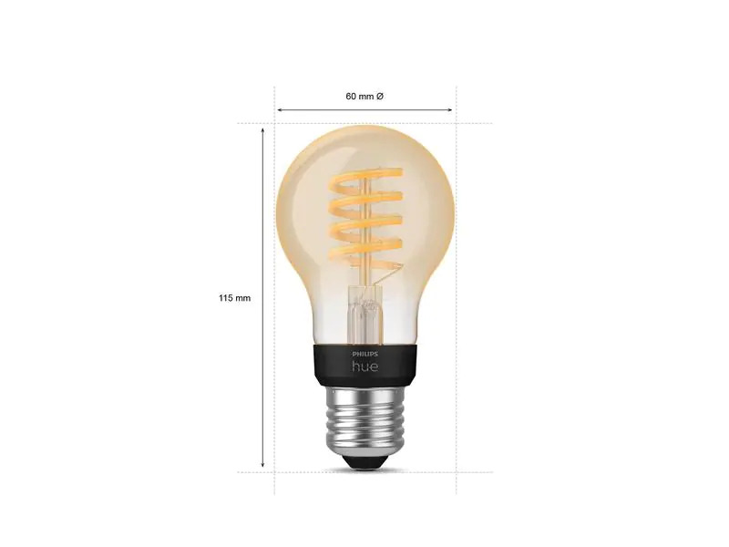 Philips Hue Leuchtmittel White Ambiance, E27, Filament, Bluetooth