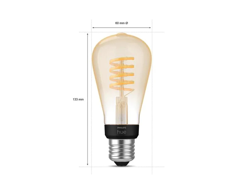 Philips Hue Leuchtmittel White Ambiance, E27, Filament, Edison, BT