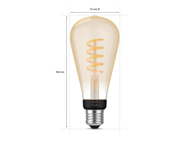 Philips Hue Leuchtmittel White Ambiance, E27, Filament, Giant Edison, BT