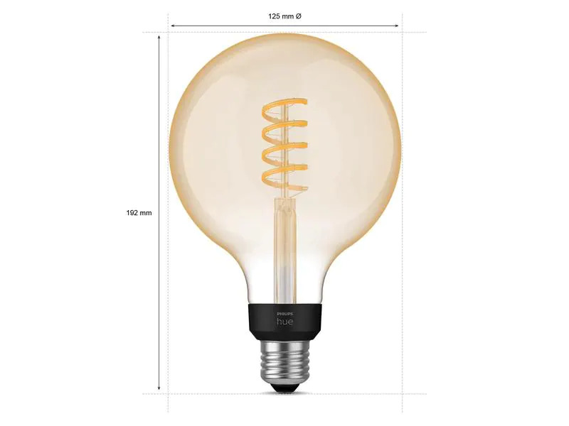 Philips Hue Leuchtmittel White Ambiance, E27, Filament, Giant Globe, BT