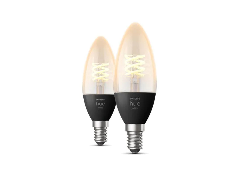 Philips Hue Leuchtmittel White, 4.5 W, E14, Filament, 2 Stück, Bluetooth
