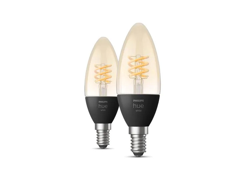 Philips Hue Leuchtmittel White, 4.5 W, E14, Filament, 2 Stück, Bluetooth