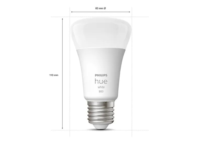 Philips Hue Leuchtmittel White, 9 W, E27, 2 Stück, Bluetooth