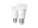 Philips Hue Leuchtmittel White, 9 W, E27, 2 Stück, Bluetooth