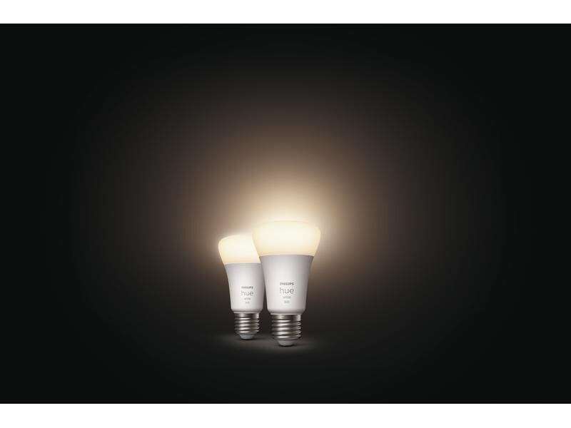 Philips Hue Leuchtmittel White, 9 W, E27, 2 Stück, Bluetooth
