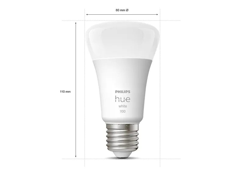 Philips Hue Leuchtmittel White, 9.5 W, E27, 2 Stück, Bluetooth
