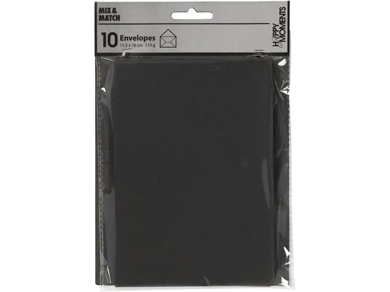 Creativ Company Couvert 11.5 x 16 cm Schwarz