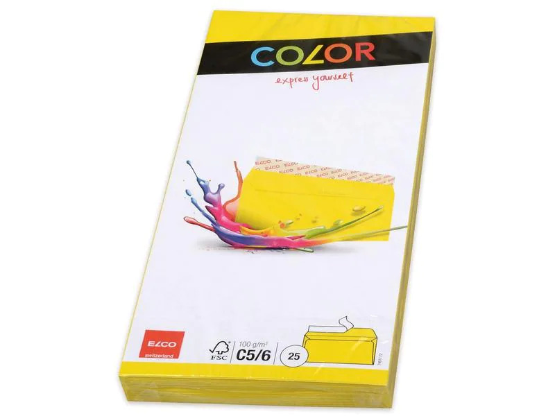 ELCO Couvert Color C5/6, Ohne Fenster, 25 Stück, Gelb