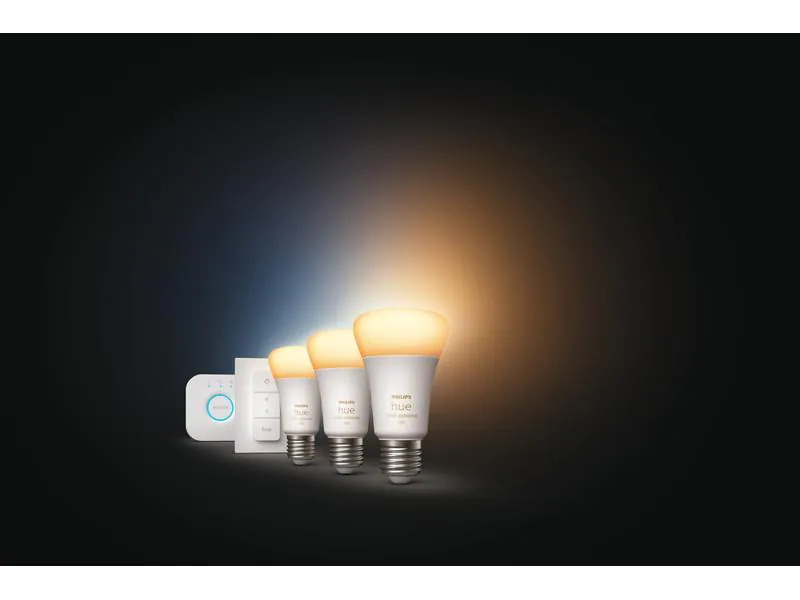 Philips Hue Starterset White Ambiance, 3 x E27, 75 W, Dimmschalter