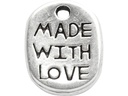 Creativ Company Anhänger MADE WITH LOVE 12 mm, versilbert, 10 Stk.